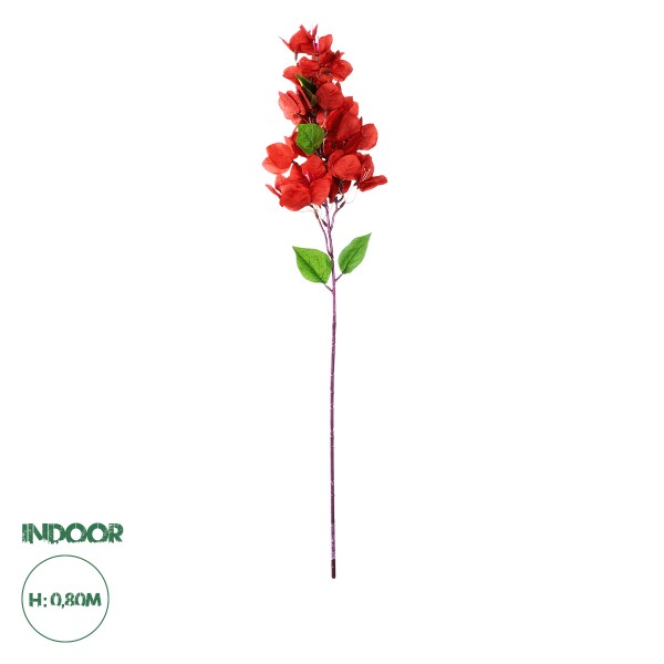 GloboStar® Artificial Garden BOUGAUVILLEA BRANCH 20662 Τεχνητό Διακοσμητικό Κλαδί Μπουκανβίλιας Κόκκινο Κεραμιδί Y80cm