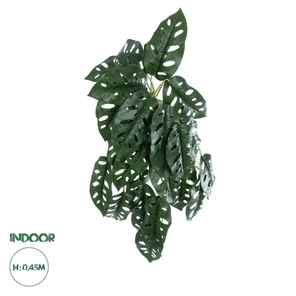 GloboStar® Artificial Garden MONSTERA HANGING PLANT 20608 Τεχνητό Διακοσμητικό Κρεμαστό Φυτό Μονστέρα Υ45cm