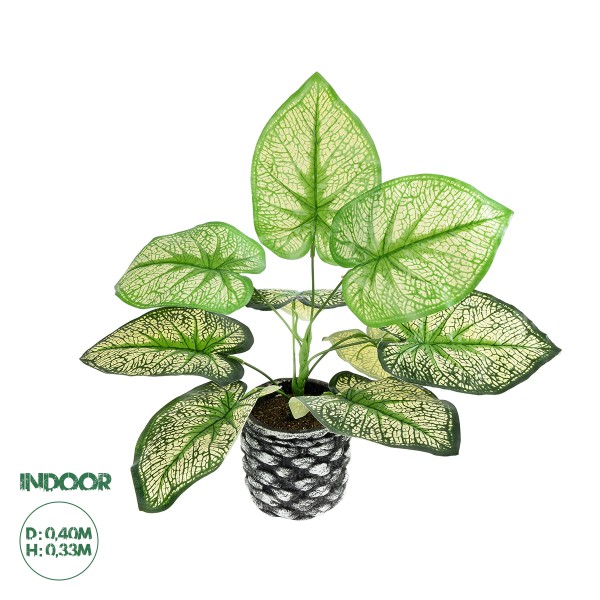 GloboStar® Artificial Garden CALADIUM 20889 Τεχνητό Διακοσμητικό Φυτό Τροπικό Φυτό Φ40 x Υ33cm