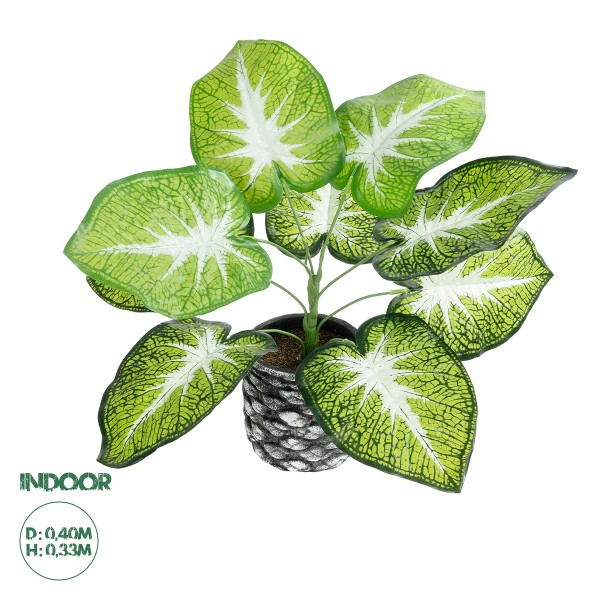 GloboStar® Artificial Garden CALADIUM 20890 Τεχνητό Διακοσμητικό Φυτό Τροπικό Φυτό  Φ40 x Υ33cm