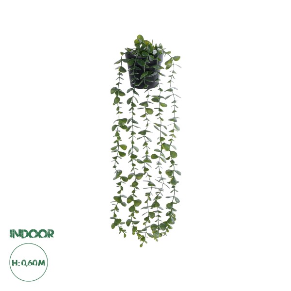 GloboStar® Artificial Garden HANGING EUCALYPTUS LEAF 20884 - Τεχνητό Κρεμαστό Διακοσμητικό Φυτό Φύλλα Ευκάλυπτου Φ17 x Y60cm