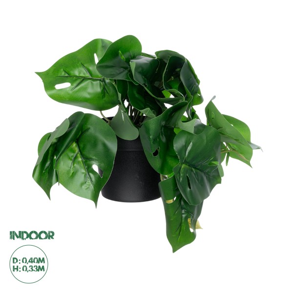 GloboStar® Artificial Garden  MONSTERA PLANT 20945 Διακοσμητικό Φυτό Μονστέρα Φ40 x Υ33cm