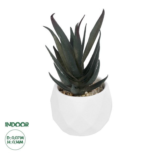 GloboStar® Artificial Garden SUCCULENT ALOE POTTED PLANT 20978 Διακοσμητικό Φυτό Αλόης Φ7 x Υ14cm