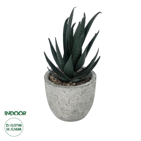 GloboStar® Artificial Garden SUCCULENT ALOE POTTED PLANT 21007 Διακοσμητικό Φυτό Αλόη  Φ7 x Υ14cm