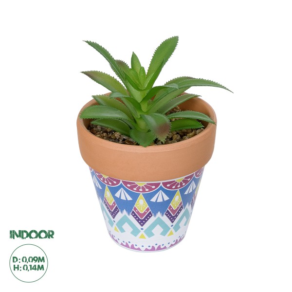 GloboStar® Artificial Garden SUCCULENT ALOE POTTED PLANT 210340 Διακοσμητικό Φυτό Αλόη Φ9 x Υ14cm