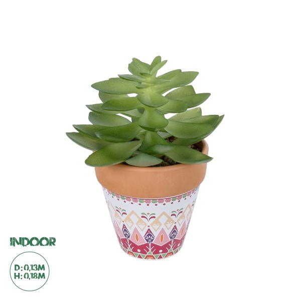 GloboStar® Artificial Garden SUCCULENT ECHEVERIA POTTED PLANT 20948 Διακοσμητικό Φυτό Εχεβέρια Φ13 x Υ18cm