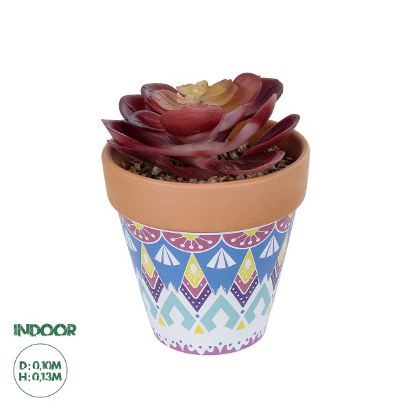 GloboStar® Artificial Garden SUCCULENT ECHEVERIA POTTED PLANT 20950 Διακοσμητικό Φυτό Εχεβέρια Φ10 x Υ13cm