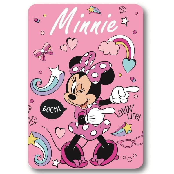 Κουβέρτα Κούνιας Fleece 100x140εκ. Home Minnie 08 Pink Digital Print Disney DimCol