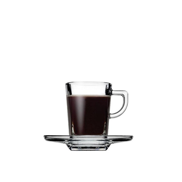 CARRE CUP AND SAUCER ESPRESSO TEMPERED 75CC P/2016 GB6.OB24. (smA) | Συσκευασία 6 τμχ