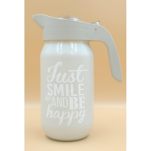 Κανάτα Γυάλινη 1000ml Just Smile Veltihome 21-11128 Grey