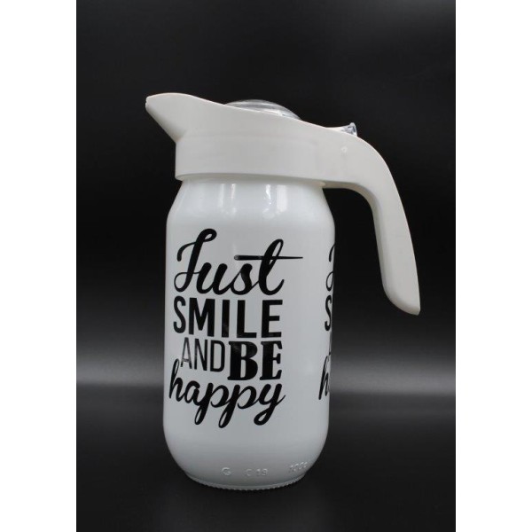 Κανάτα Γυάλινη 1000ml Just Smile Veltihome 21-11128 White