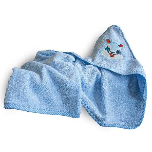 Κάπα Με Κουκούλα Βαμβακερή Bebe 75x75εκ. Bunny Blue SBaby