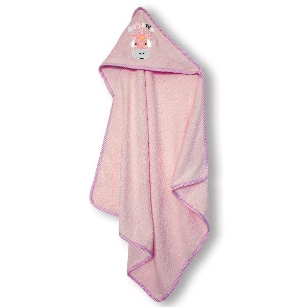 Κάπα Με Κουκούλα Βαμβακερή Bebe 75x75εκ. Giraffe Pink SBaby