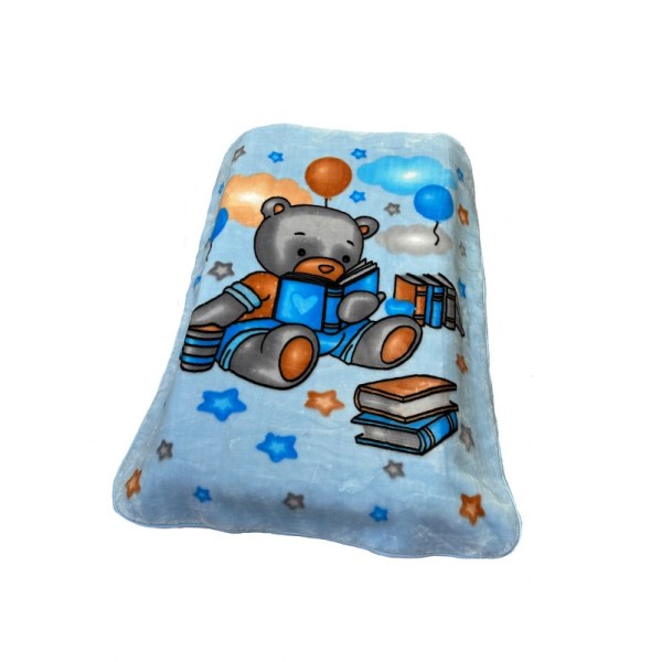 Κουβέρτα Κούνιας Βελουτέ Polyester 110x140εκ. Studying Bear 36 Blue DimCol