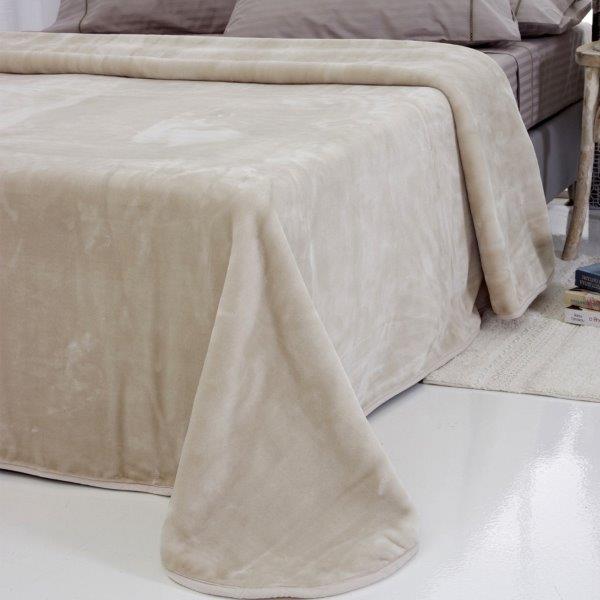 Κουβέρτα Velour Υπέρδιπλη 220x240εκ. Tyrol Beige SB HOME