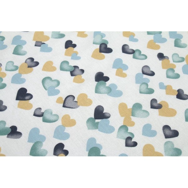 Πάνα Χασές Βαμβακερή Bebe 80x80εκ. Hearts 11 Grey-Green DIMcol