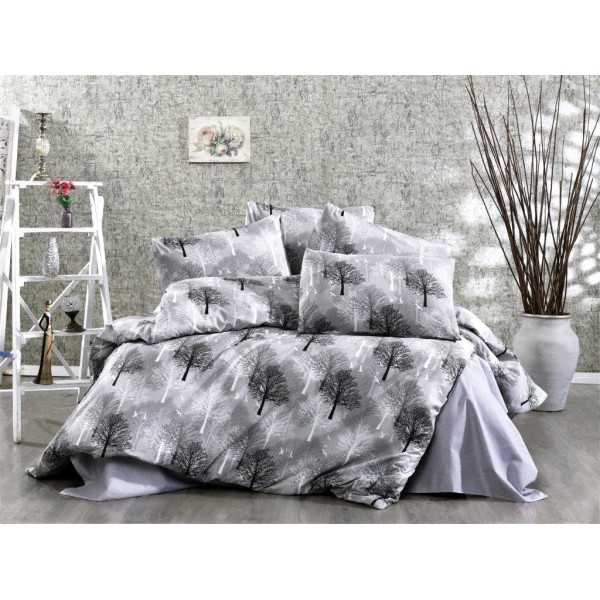 Παπλωματοθήκη Polycotton Υπέρδιπλη 220x240εκ. Forest 312 Grey Dimcol