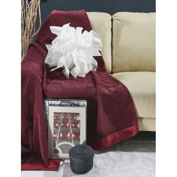 Ριχτάρι Microvelour Διθέσιος 180x240εκ. Venice Bordeaux SB HOME