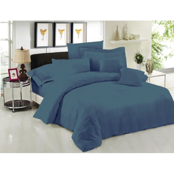 Σεντόνι Μεμονωμένο Polycotton Υπέρδιπλο 245x270εκ. Dusty Blue Le Blanc 7009125-13