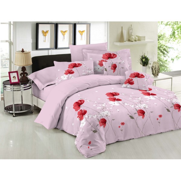 Σετ Κουβερλί Βαμβακερό Υπέρδιπλο 220x240εκ. Le Blanc Anemone Pink 7010404-20