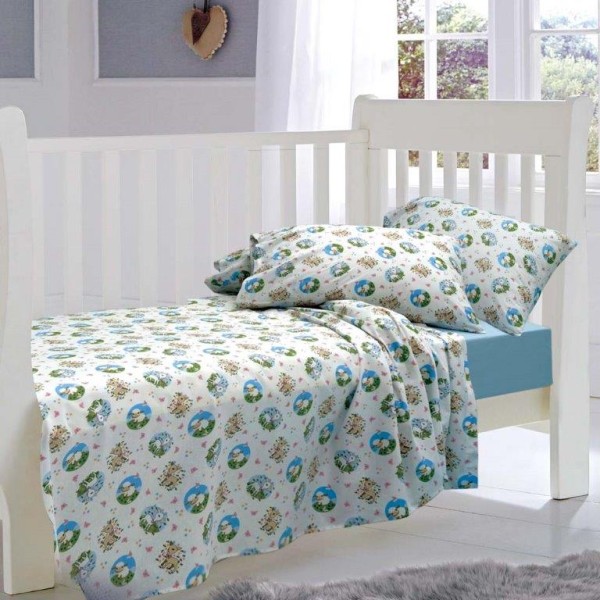 Σετ Σεντόνια Βαμβακερά Bebe 120x160εκ. Elvin Blue Sb home	