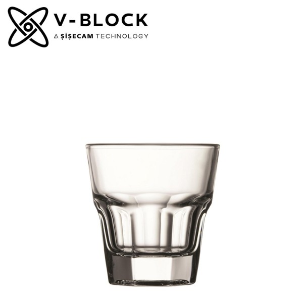 V-BLOCK CASABLANCA TEMPERED JUICE 140CC 7.6CM P/1728 GB6.OB24. | Συσκευασία 6 τμχ