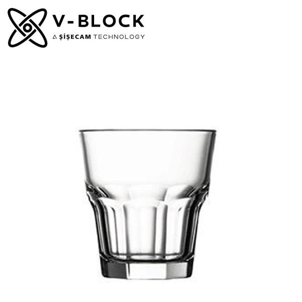 V-BLOCK CASABLANCA WHISKY TEMPERED 265CC 9.15CM P/1080 GB6.OB24. | Συσκευασία 6 τμχ